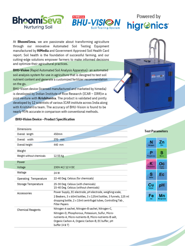 BhoomiSeva - BHU - Vision Flyer_2023 (Final)-1 | PDF | Soil | Power Supply
