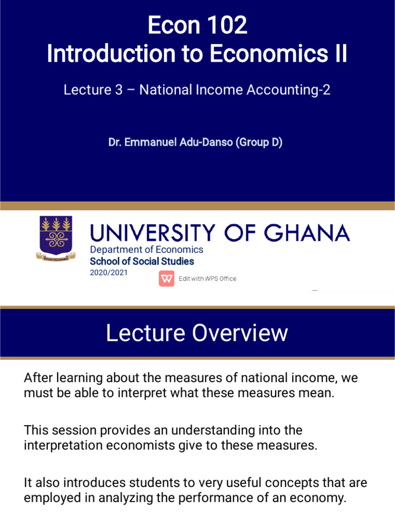 ECON 102 Lecture 3 - National Income Accounting 2 | PDF | Gross ...
