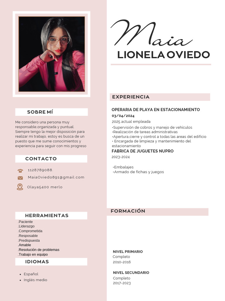 Currículum Vitae CV Diseñadora y Arquitecta Minimalista Rosa.pdf | PDF