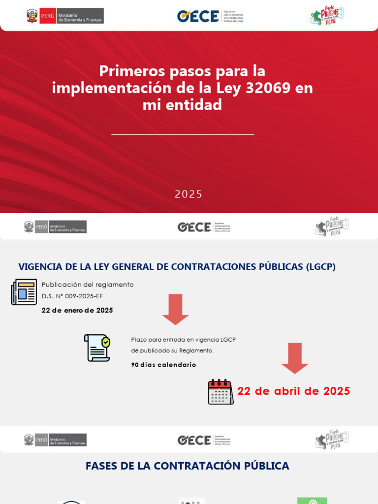 Primeros Pasos de La Implementacion de La LEY 32069 | PDF | Soporte ...