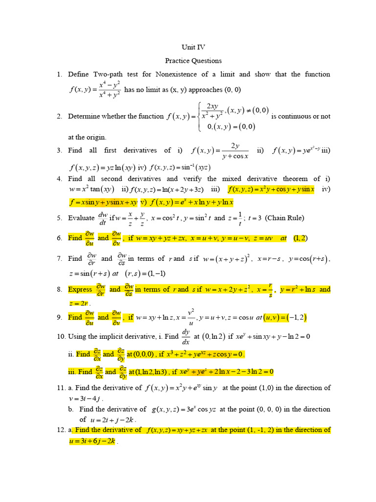 Maths - Unit IV Practice Questions | PDF | Euclidean Geometry ...