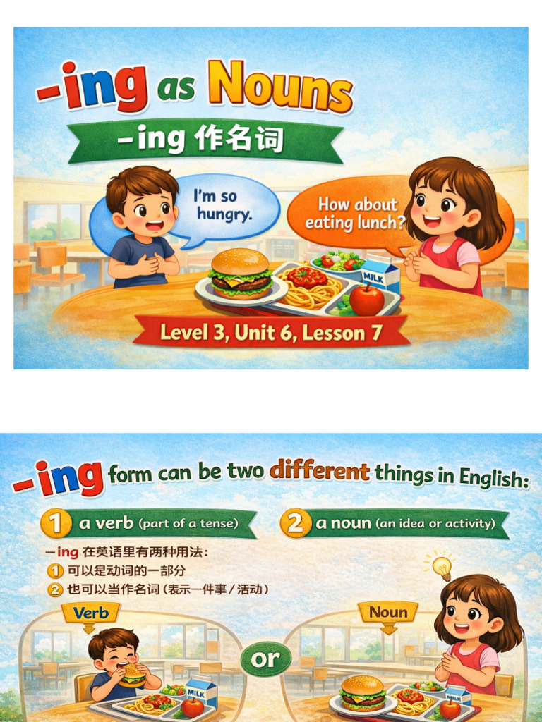 Grammar - Level 3, Unit 6, Lesson 7 (-Ing As Nouns) | PDF | Minecraft ...