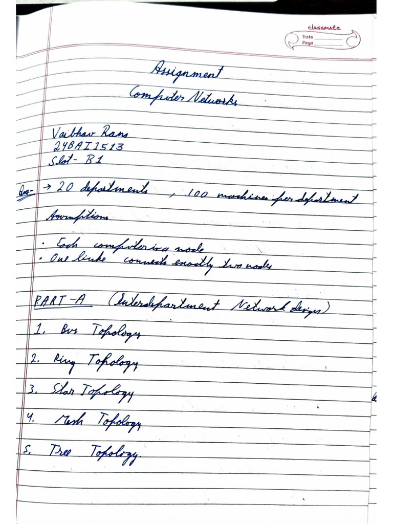 CN Class Assignment (Vaibhav Rana (24BAI1513) ) PART - 1 | PDF