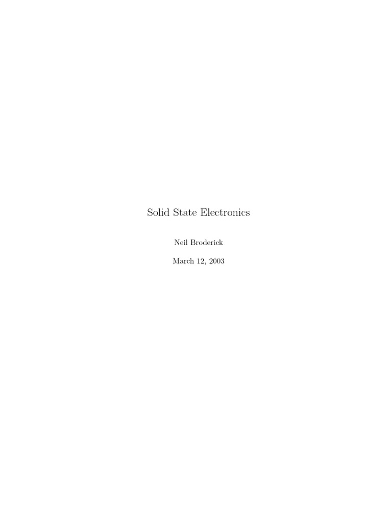 Solid State | PDF | Eigenvalues And Eigenvectors | P–N Junction