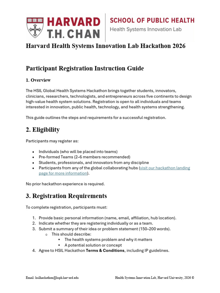 HSIL Hackathon - Application Instructions | PDF