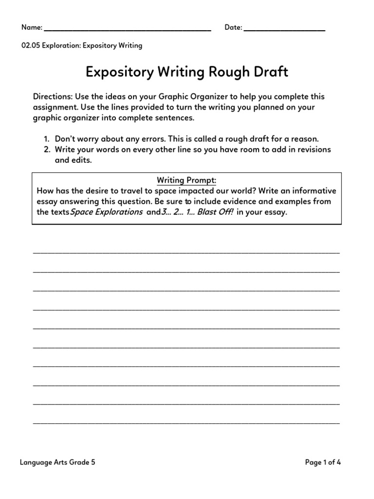 Ela g5!02!05!01!04 Expository Rough Draft | PDF | Human Communication ...