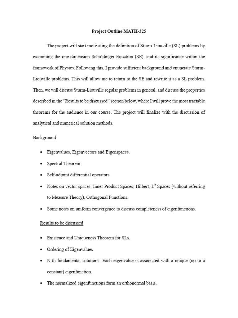 Project Outline MATH | PDF