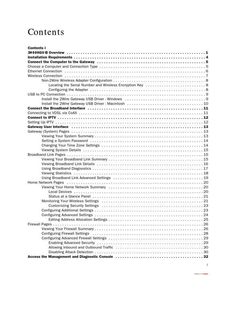 3800HGV-B Residential Gateway Manual | PDF | Ip Address | Computer Network
