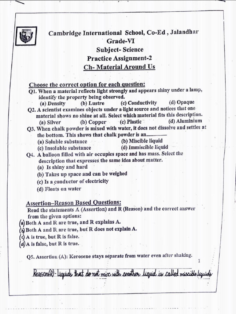 Grade Vi Science Jan | PDF