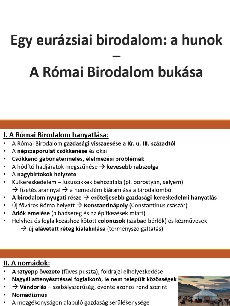 8_A Hunok És a Római Birodalom Bukása | PDF