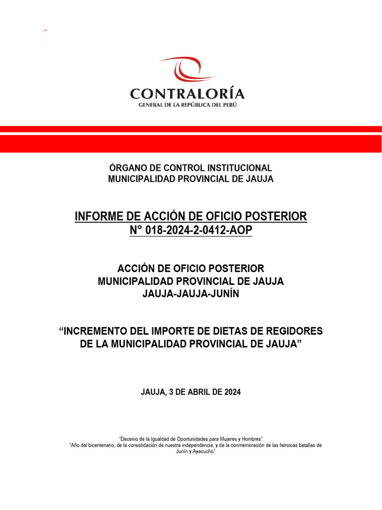Accion de Control Posterior | PDF | Presupuesto | Gobierno local