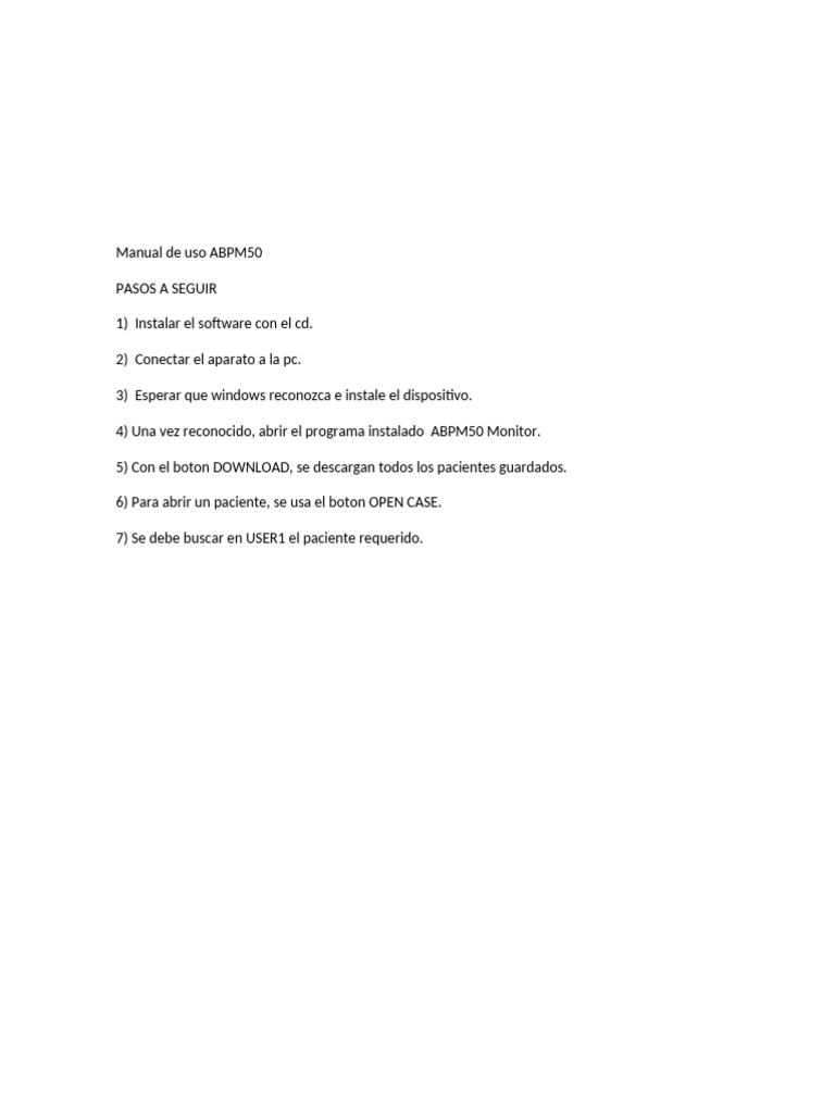 Manual de Uso ABPM50 | PDF