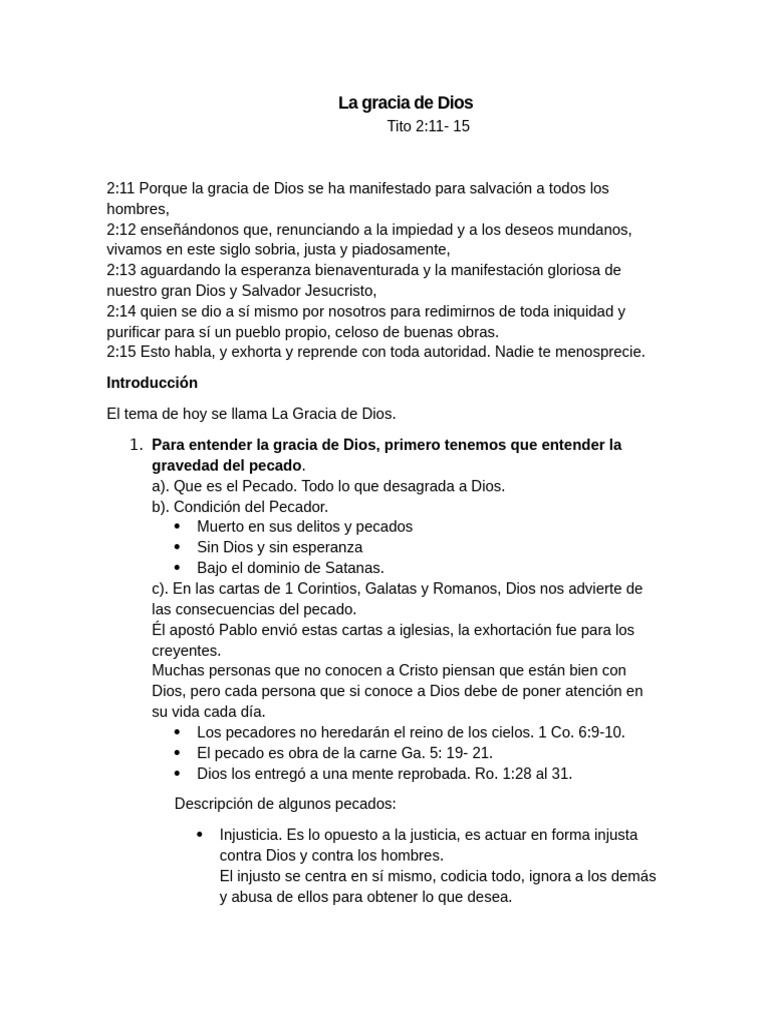 La Gracia de Dios | PDF | Pecado | Gracia divina