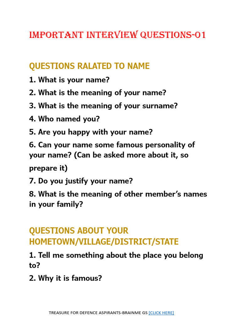 Important Interview Questions-01 | PDF