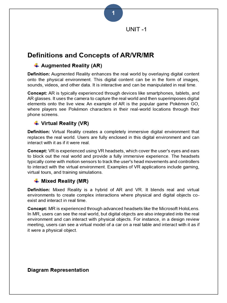 Unit 1 Foundation of Immersive Technologies | PDF | Virtual Reality ...