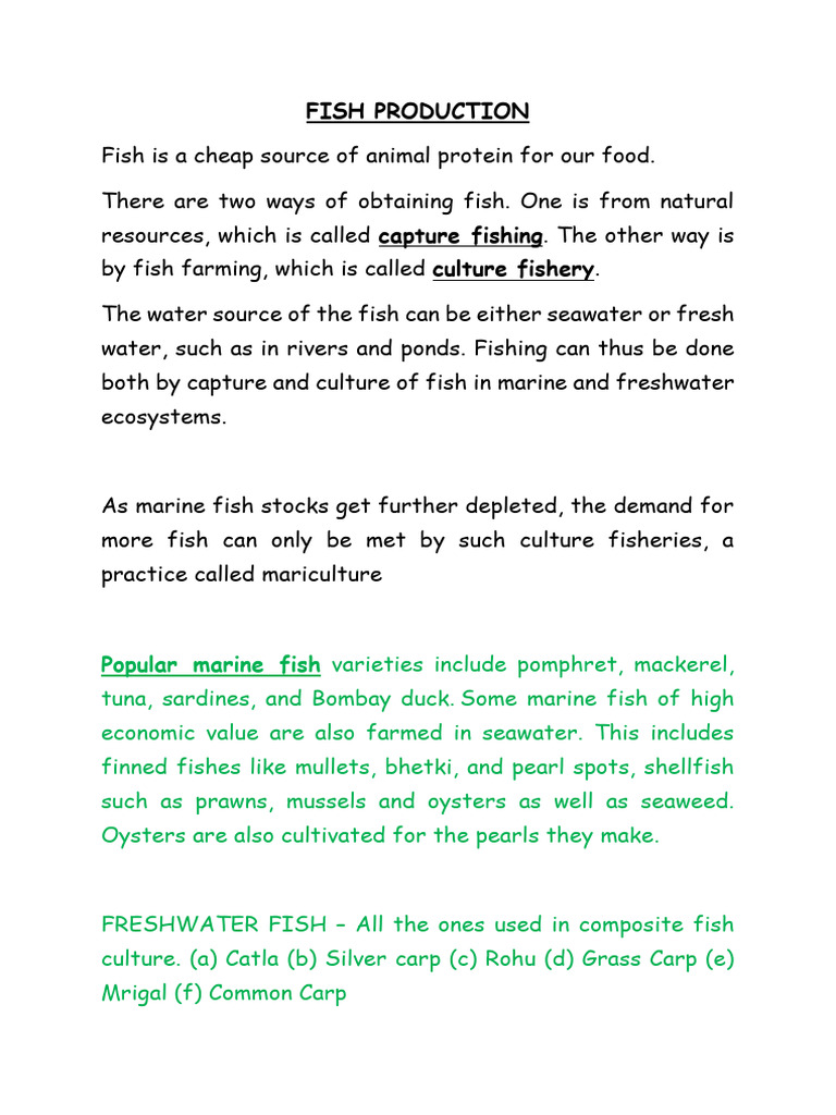 Fish Production | PDF