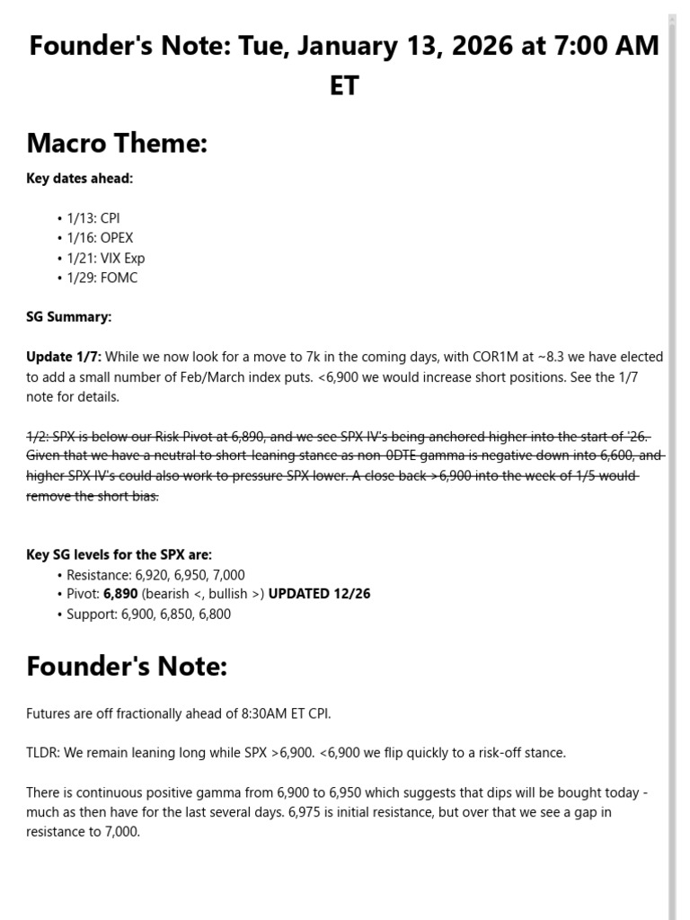Founder's Notes 13.01 AM | PDF | Market Trend | Futures Contract