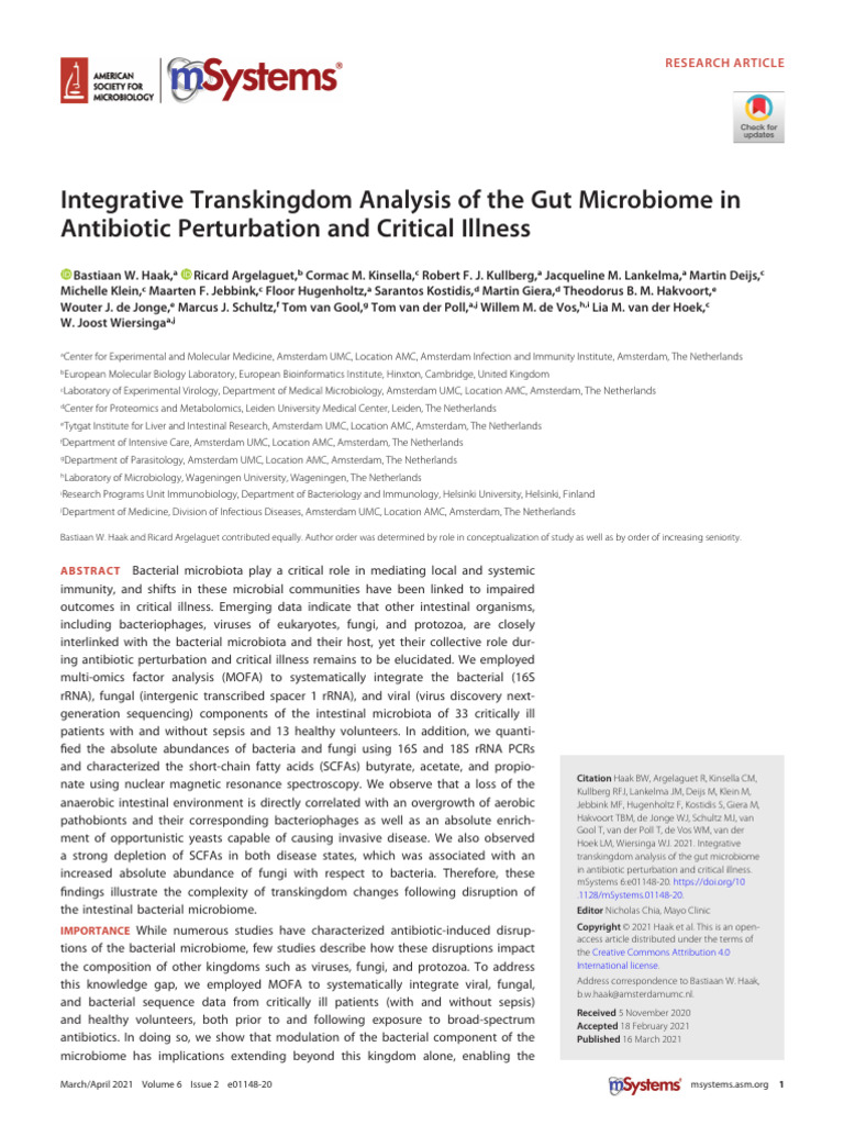 Haak Et Al 2021 Integrative Transkingdom Analysis of The Gut Microbiome ...