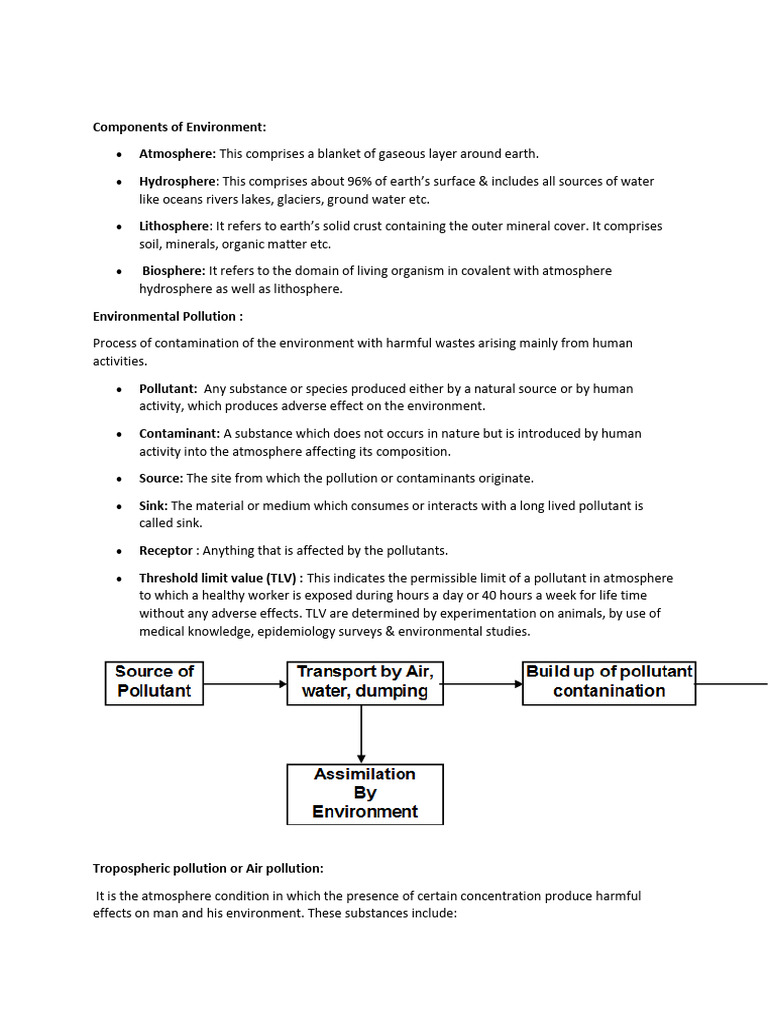 Revision Notes on Environmental Chemistry | PDF | Ozone | Ozone Depletion