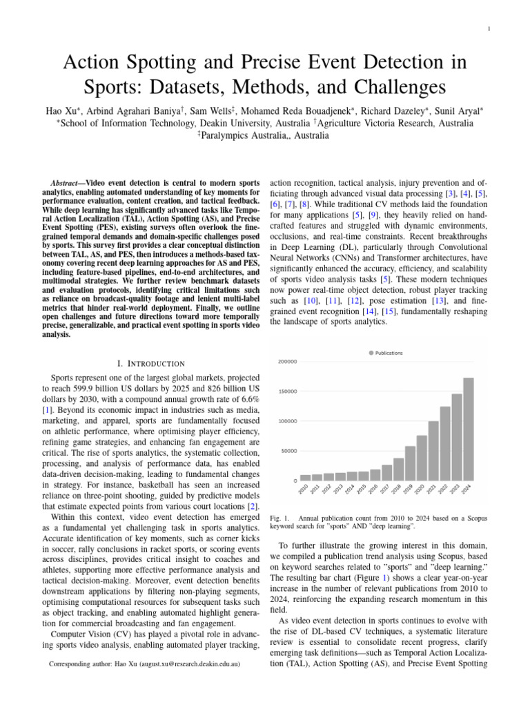 Action Spotting and Precise Event Detection in Sports - Datasets ...