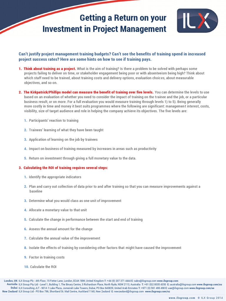 Getting a Return on Your Investment in Project Management Training ...