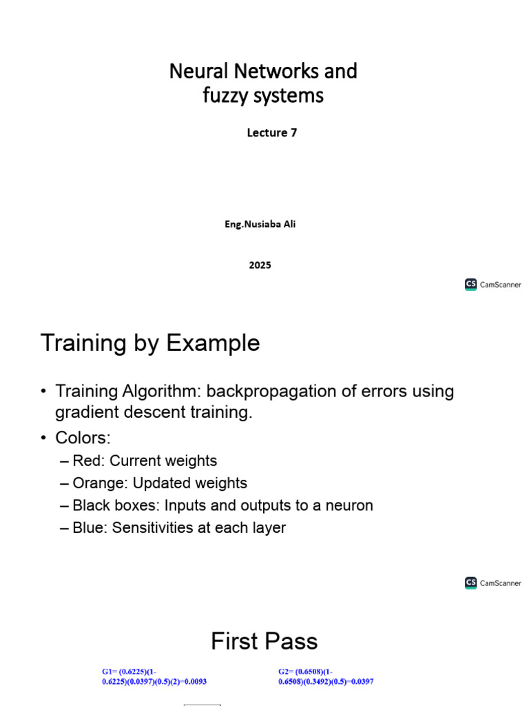 Lec 7 Neural Networks and Fuzzy Systems(1) | PDF