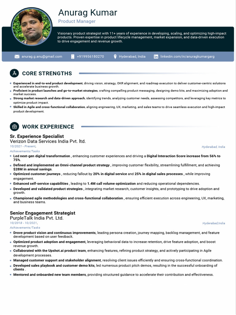 Anurag Kumar - Product Manager | PDF | Agile Software Development ...