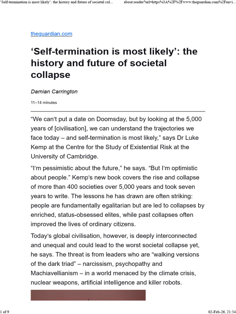 ‘Selftermination is most likely’_ the history and future of societal