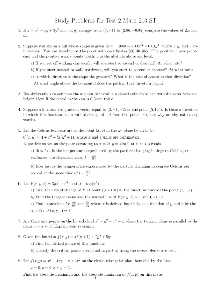 Exam 2 Practice Problems | PDF