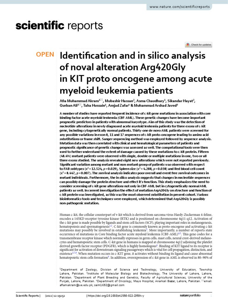 Identification and in Silico Analysis | PDF | Biochemistry | Chemistry
