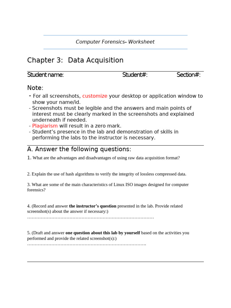CH 3 Worksheet | PDF