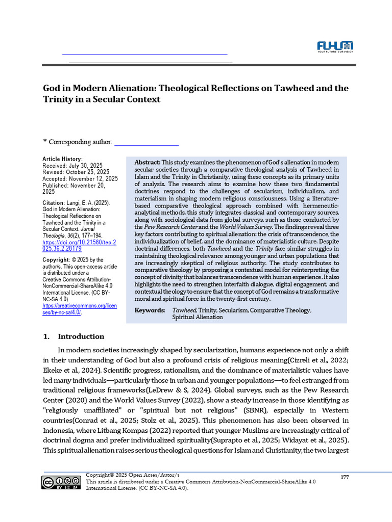 1 God+in+Modern+Alienation+Theological+Reflections Published | PDF ...