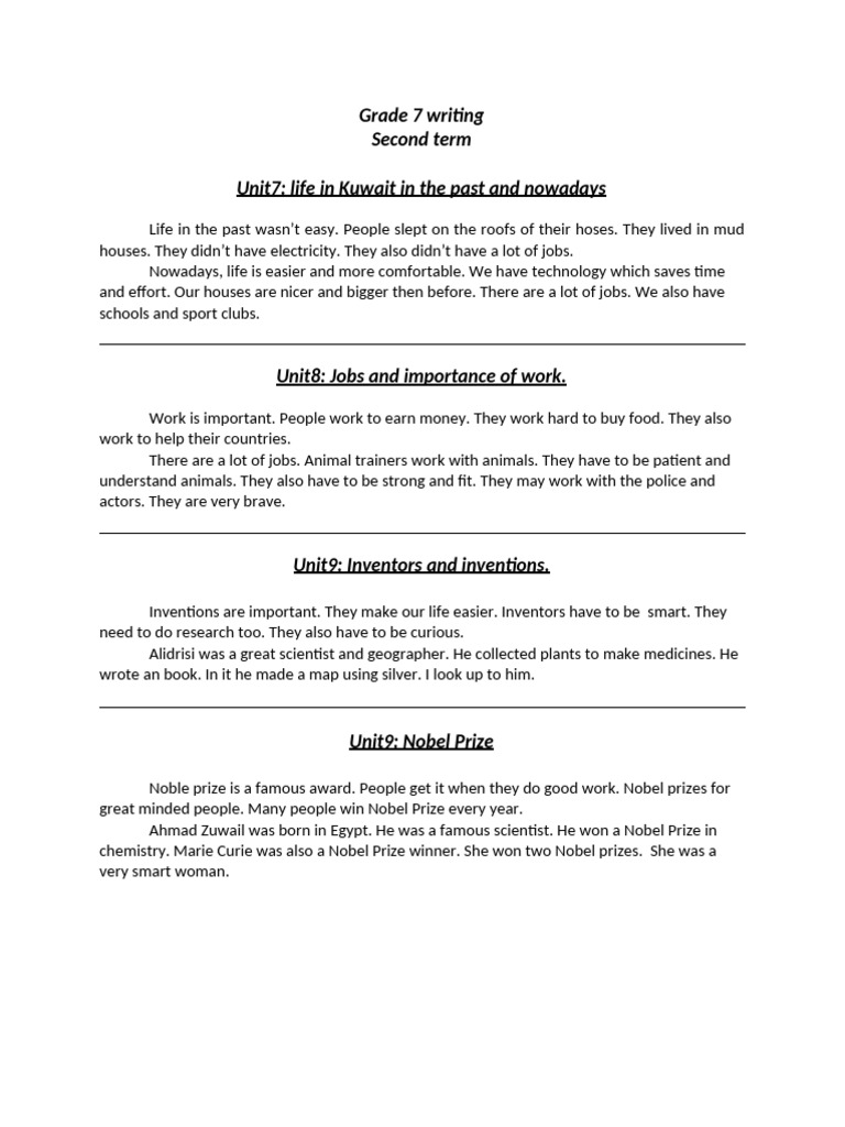 7 Grade Writing | PDF | Recycling | Invention