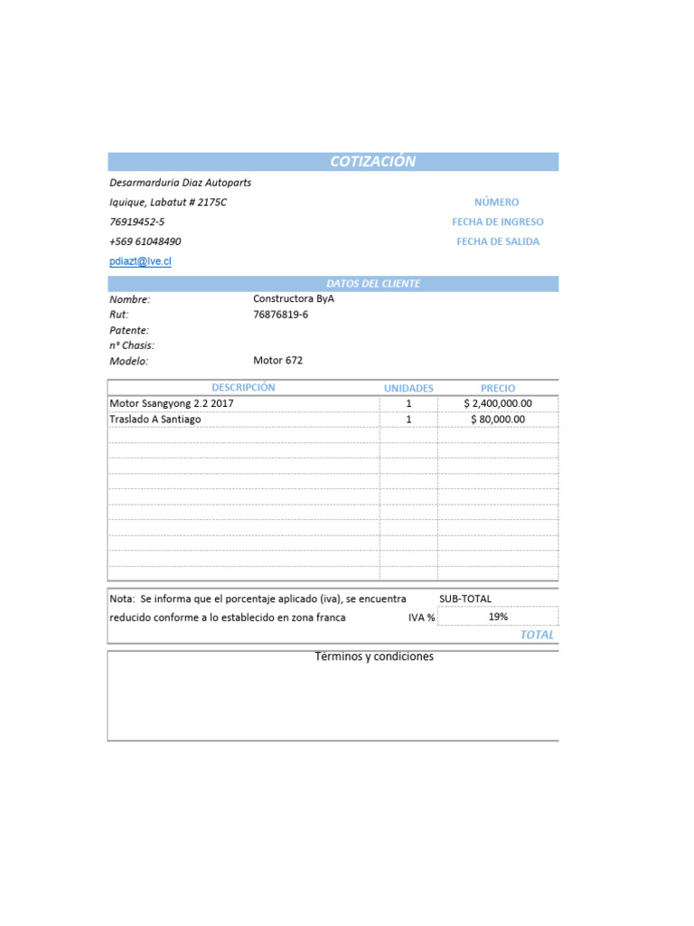 Formato de Cotizacion | PDF