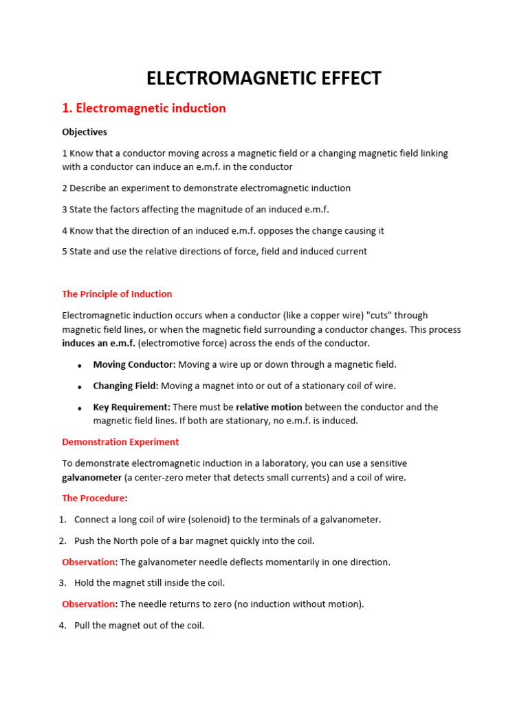 Electromagnetic Effect | PDF | Electromagnetic Induction | Inductor