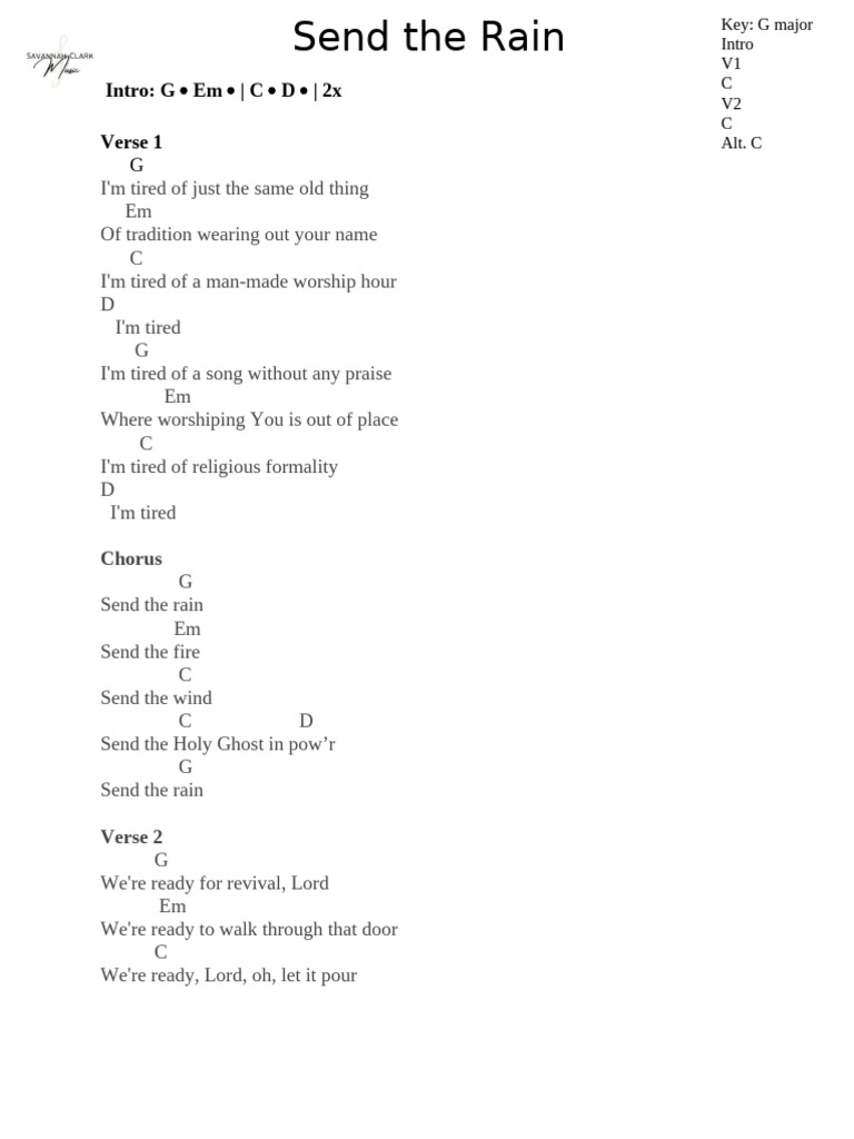 Send The Rain | PDF
