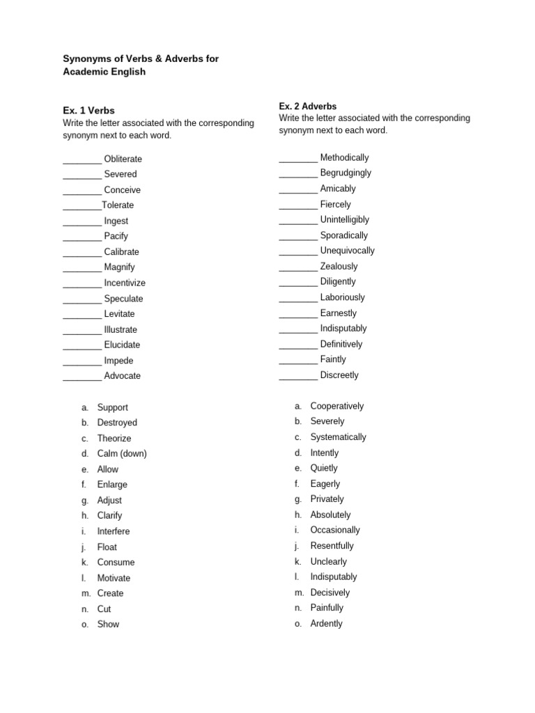 Synonyms - Academic English | PDF | Linguistics | Syntax