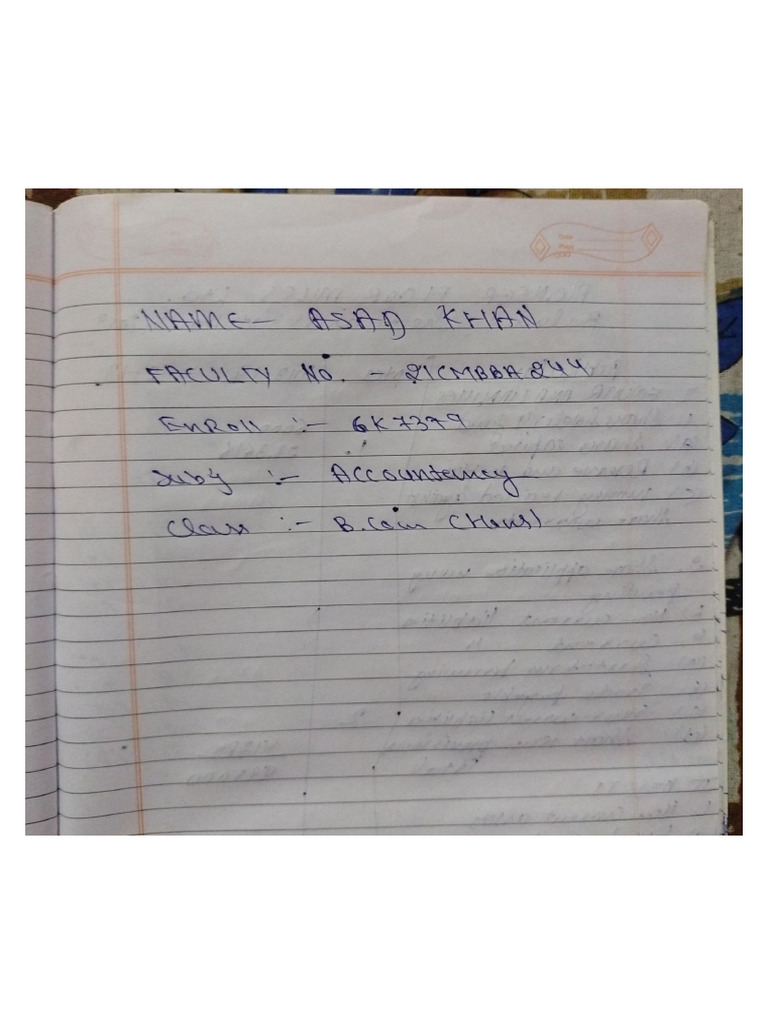 Asad Khursheed Khan - Accounting Assignment | PDF