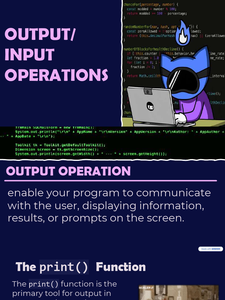 Output and Input Operations | PDF | String (Computer Science) | Python ...