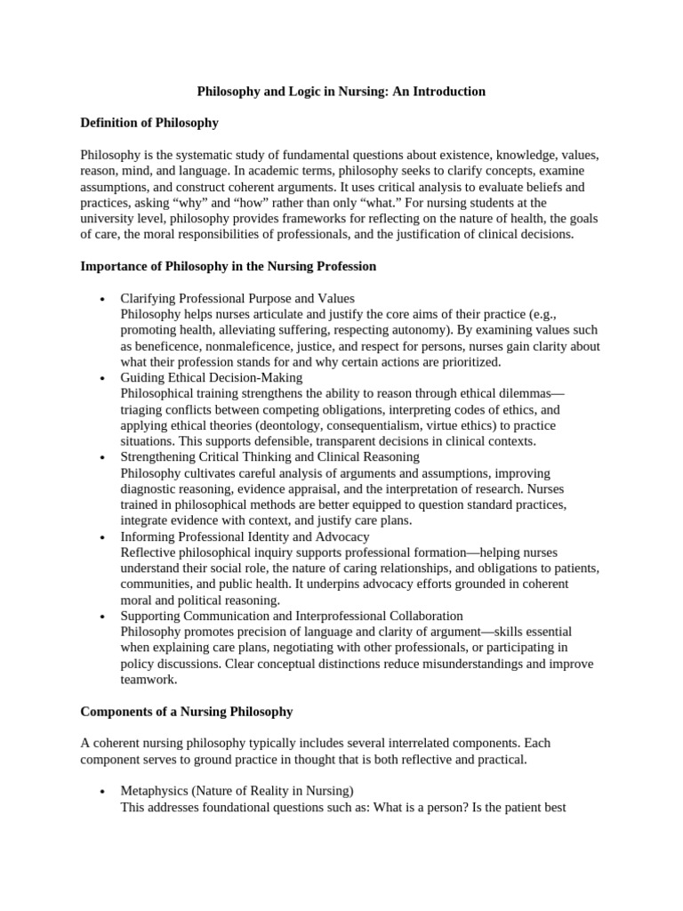 Philosophy and Logic in Nursing An Introduction | PDF | Logic ...