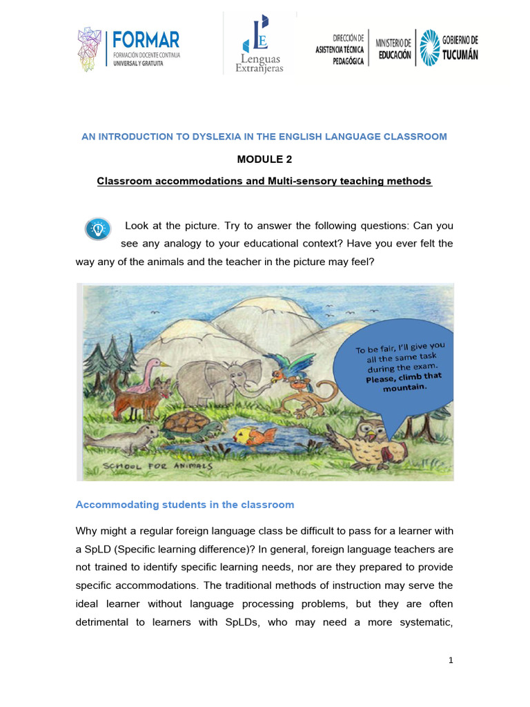 MODULE 2 Accomodating Students in The Classroom | PDF | Dyslexia | Learning