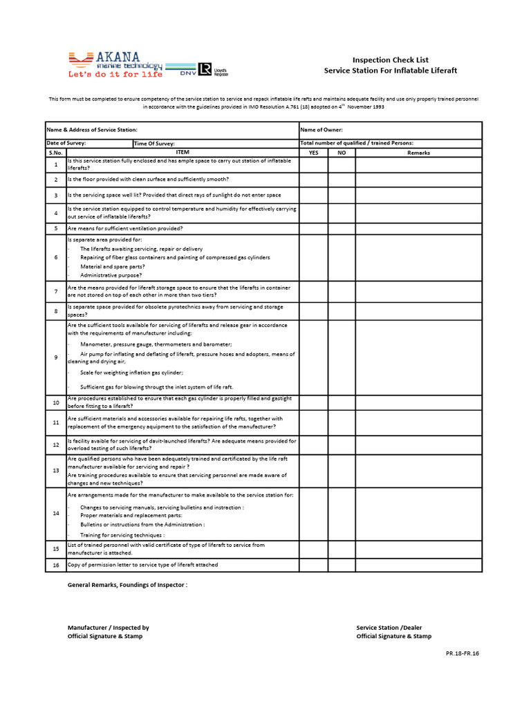 PR.18-FR.06 Initial Check List For Services To Be Authorised | PDF ...