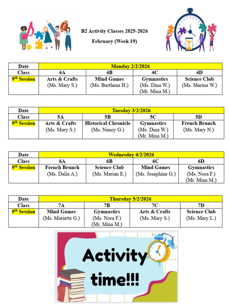 B2 Activity Classes Week 19 | PDF