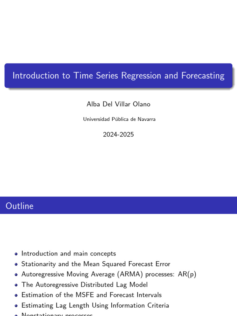 CH 3. Introduction To Time Series Regression and Forecasting 2025 | PDF ...