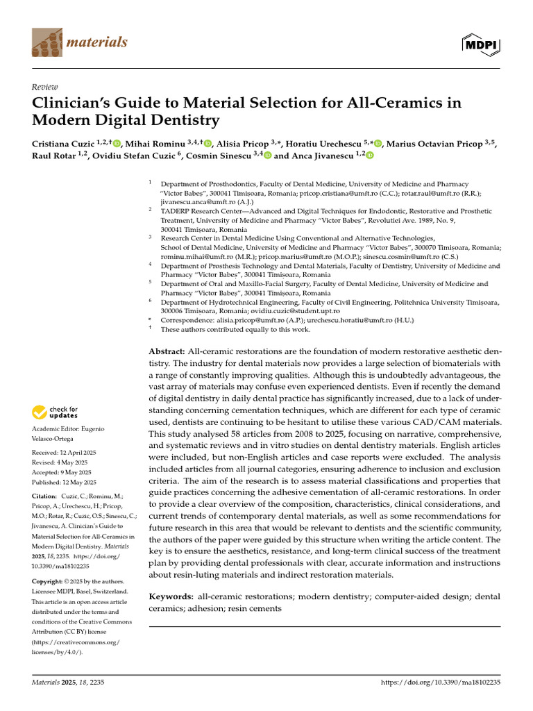 Materials 18 02235 | PDF | Ceramics | Zirconium Dioxide