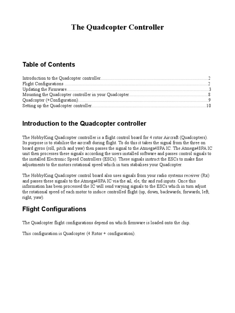 The Quadcopter Controller | PDF | Computers