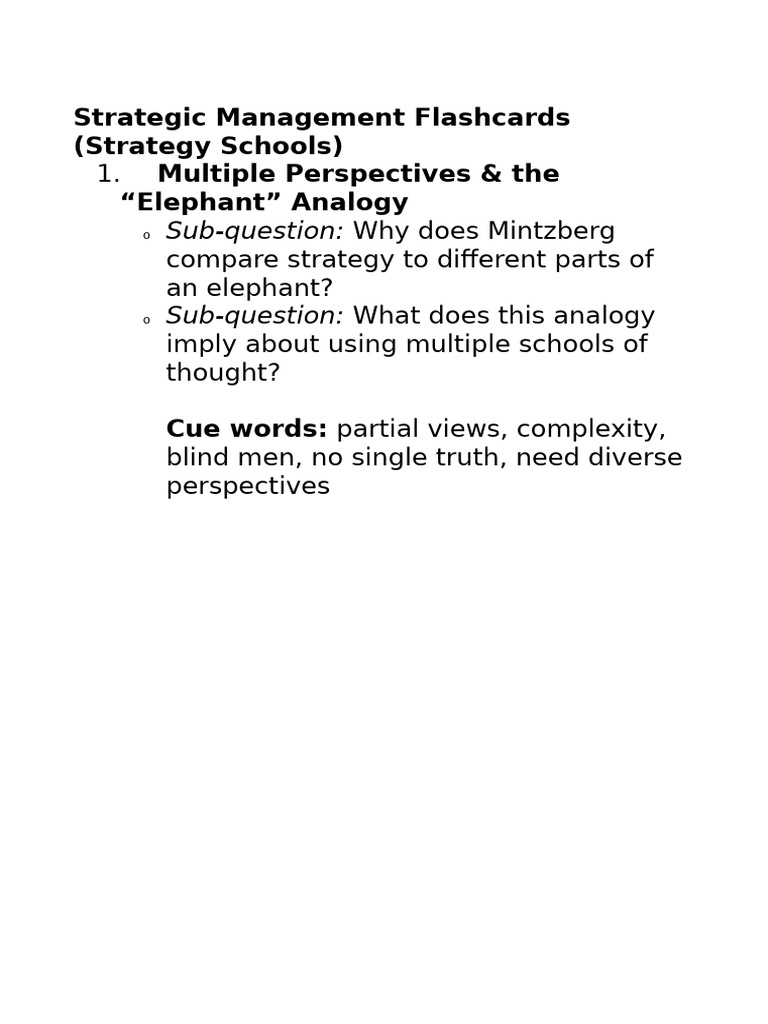 Strategic Management Flashcards | PDF | Strategic Management ...