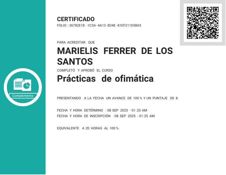 Certificado de Prácticas de Ofimática | PDF