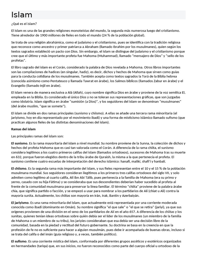 El Islam | PDF | Islam sunita | Mahoma