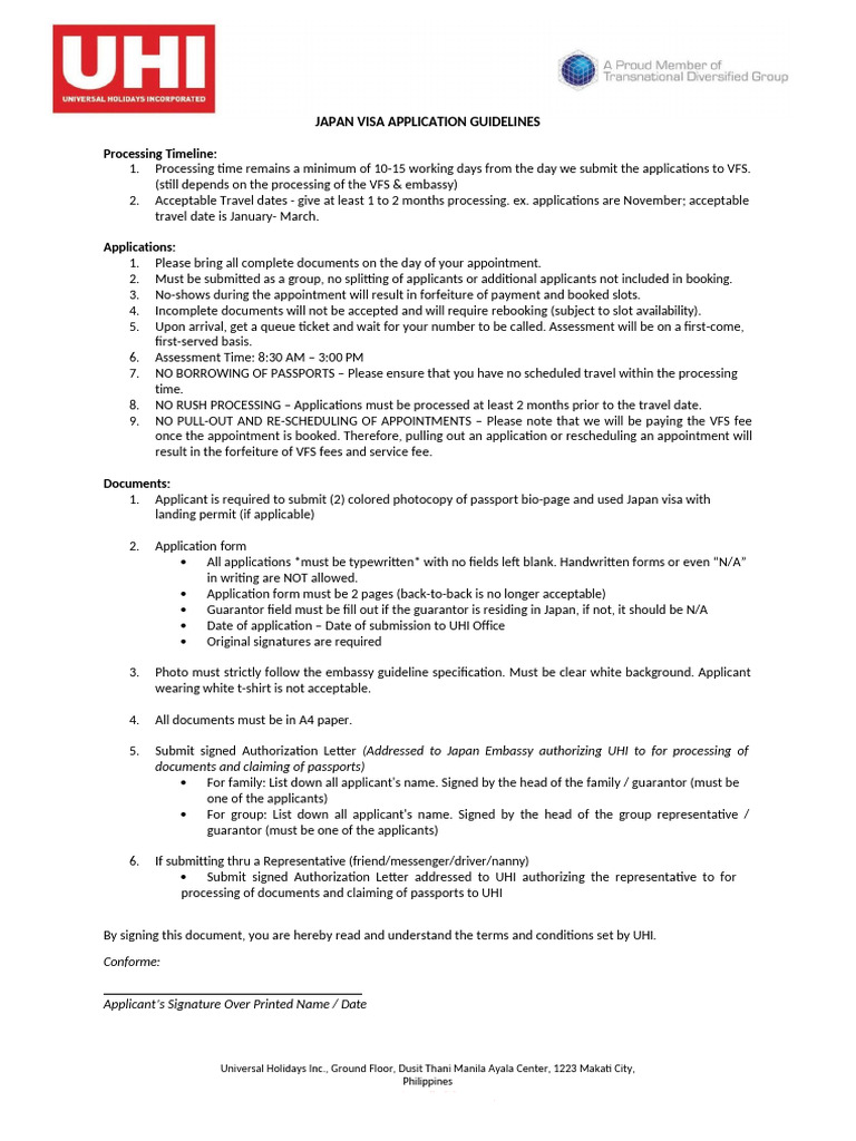 Japan Visa Application Guidelines | PDF | Travel Visa | Chess Theory